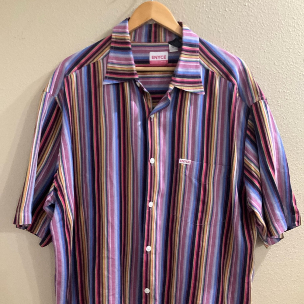 Vintage ENYCE Men’s XL Striped Short Sleeve